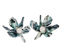 bloemen oorbellen met glitter