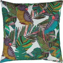 Light Blue Parakeets Patterned Cushion