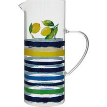 multicoloured glass lemon stripe pitcher