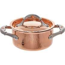16cm copper hammered saucepan