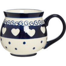 Navy and white mug