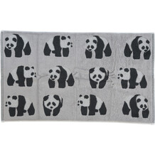 Grey organic cotton panda bath mat