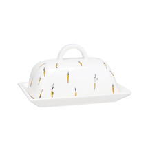 easter carrot print butter dish