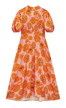 roze en oranje bloemen jurk