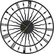 Black sun dial wall clock