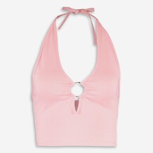 Roze Cropped Halter Top