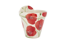 FI4564 Padilla Cream Poppy Hanging Ceramic Plant Pot 6443
