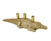 krokodillen kandelaar goud