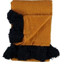 Navy and orange throw