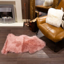 Rose sheepskin rug