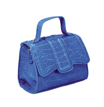 blauwe croc mini tas