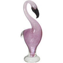 Pink Glass flamingo ornament