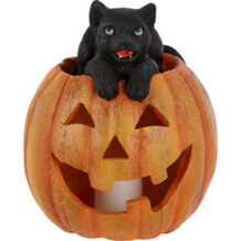 Orange cat on pumpkin ornament