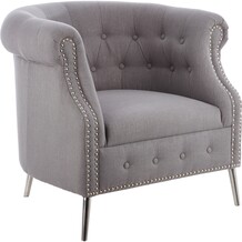 HS Grey Fabric Horseshoe Chair