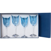 4 Blue Wine Glasses