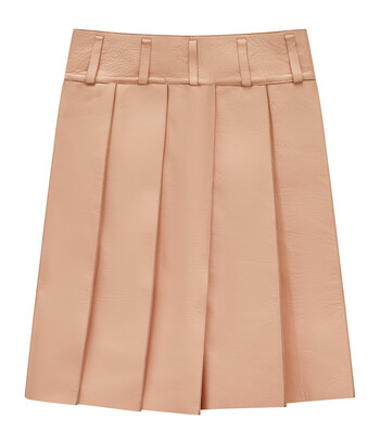 beige leren rok