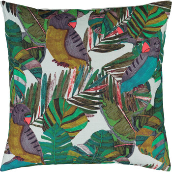 Light Blue Parakeets Patterned Cushion