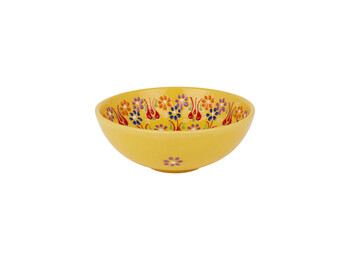 FI4564 Table Works Yellow Turkish Ceramic Bowl 6404
