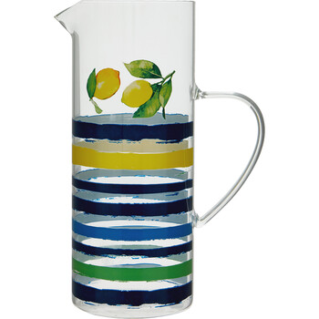 multicoloured glass lemon stripe pitcher