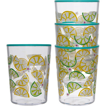 4 pack lemon print tumblers