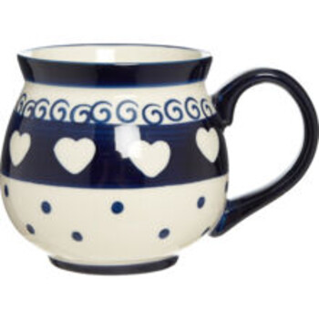 Navy and white mug