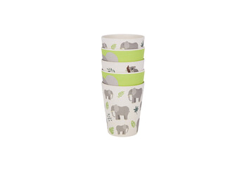 F5I4564 Set of 5 Bamboo Elephant Cups 6530