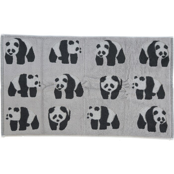Grey organic cotton panda bath mat