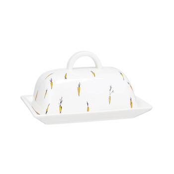 easter carrot print butter dish