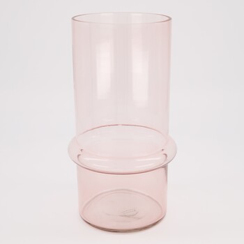 Roze glazen vaas