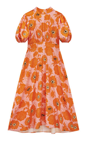 roze en oranje bloemen jurk