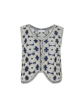 FI4701 TK MAXX waistcoat crochet 8721