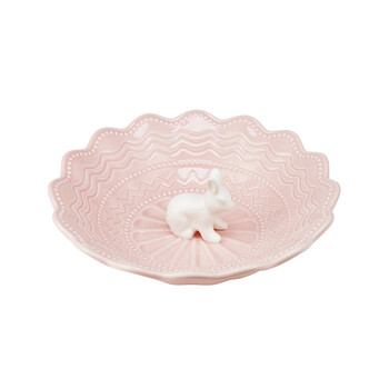 Easter pink bowl white bunny