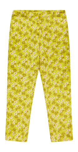 gele broek met bloemen