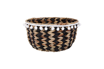 FI4564 Black Trim with White Bobbled Basket 6474