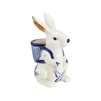 Ceramic blue and white bunny