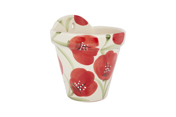 FI4564 Padilla Cream Poppy Hanging Ceramic Plant Pot 6443