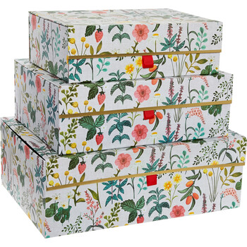 Multicolour Floral Storage Boxes