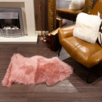 Rose sheepskin rug
