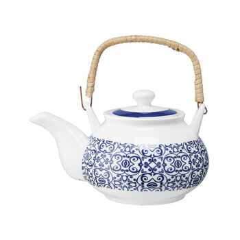 White and Blue Japanese Tea Pot