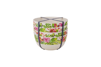 FI4564 Set of 4 Bamboo Floral Bowls 6430