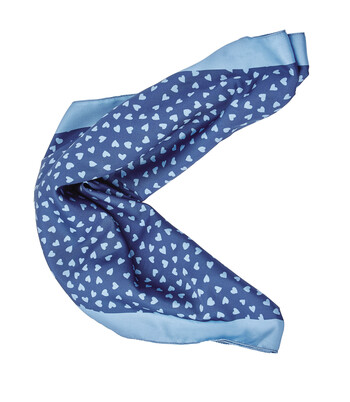 blauwe sjaal met hartjes