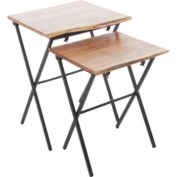 HS Two Pack Wooden Nesting side tables