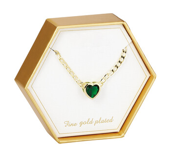 goud en groen hart ketting