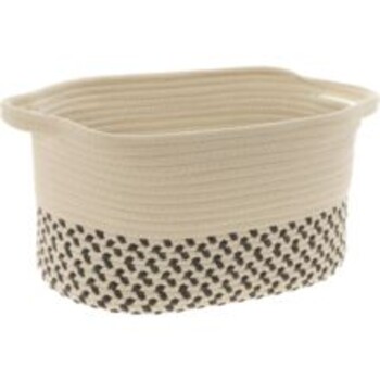Medium white contrast weave basket