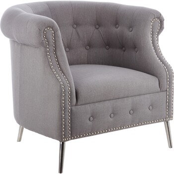 HS Grey Fabric Horseshoe Chair