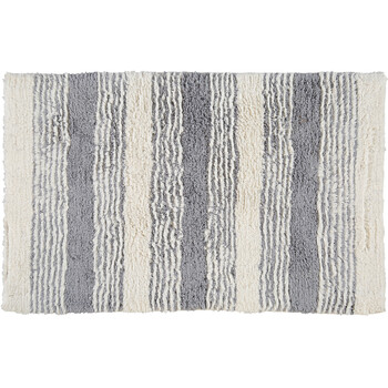Grey and Beige striped bath mat